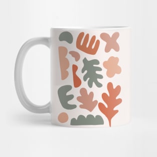 Organic Shapes Abstract Pattern In Orange And Green Mug